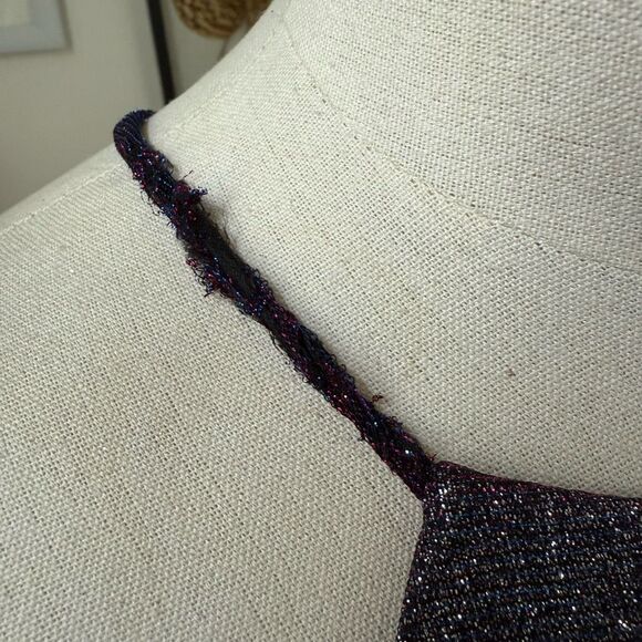 Vintage 90s Blondie Nites Caged Back Cosmic Sparkle BodyCon Cocktail HoCo Dress - Picture 6 of 10